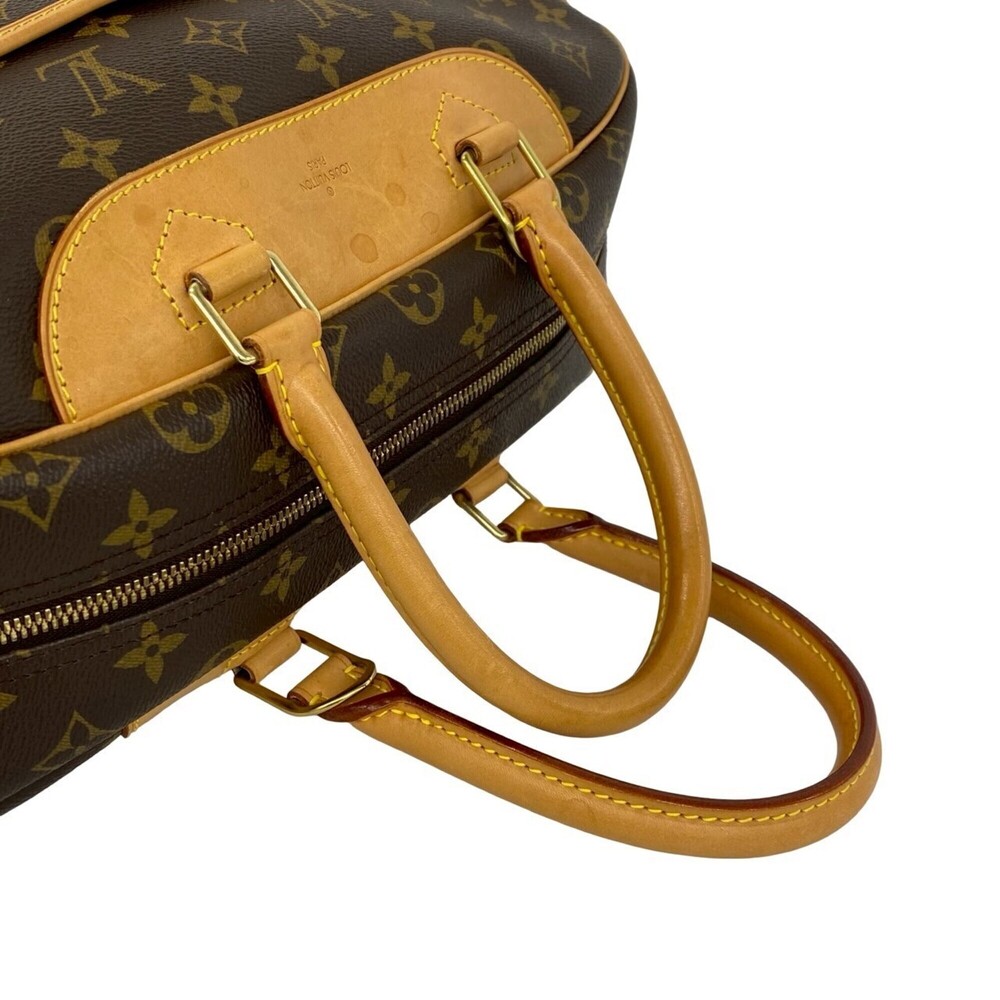 LOUIS VUITTON Authentic Vintage Brown Monogram Leather Deauville Boston Bag - Picture 4 of 10